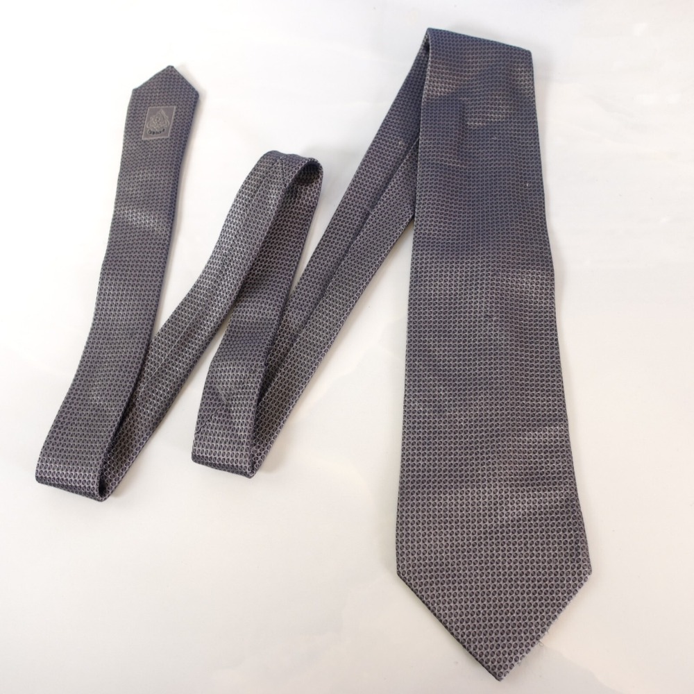 Gucci Neck Tie Mens Blue Silk Grenadine Luxury Wedding Basic Simple Modern Italy - Picture 3 of 12